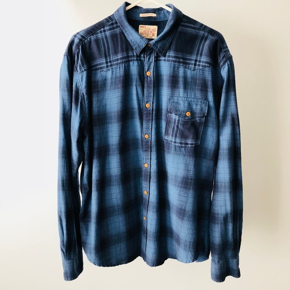 Lucky Brand Other - Lucky Brand Navy Blue Plaid Button-Up Shirt XL